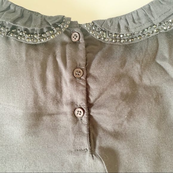 C de C New Viscose Black Beaded Peter Pan Collar Top NWT - Picture 7 of 15